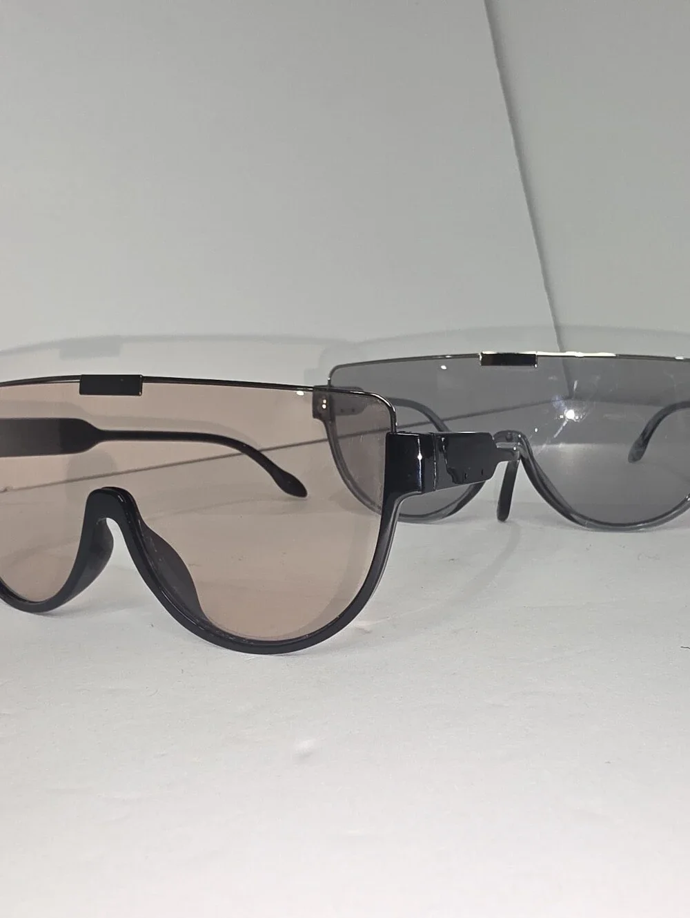Oversized Shield Sunglasses Bundle Of 2 | Pink & Smoke Gray | Y2K Futuristic